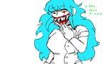  blue_hair cure-chan lewd long_hair nurse open_mouth original personification red_eye sharp_teeth surgical_mask 
