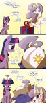  2019 annoyed butt christmas comic cutie_mark deusexequus dialogue duo english_text equine fan_character feathered_wings feathers female feral friendship_is_magic gift holidays horn jewelry mammal my_little_pony necklace princess_celestia_(mlp) princess_molestia text twilight_sparkle_(mlp) unamused winged_unicorn wings 