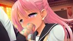  1girl braid censored classroom deep_throat erectlip fellatio female game_cg gyakuten_majo_saiban:_chijo_na_majo_ni_sabakarechau hetero long_hair open_mouth oral ozawa_akifumi penis pink_hair saliva school school_uniform solo_focus sweat tears tongue uniform yuki_himeno 