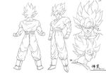  1boy dragon_ball dragonball_z monochrome simple_background son_gokuu super_saiyan yamamuro_tadayoshi 