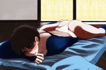  1boy ashitaka ass black_hair chibigou0111 male_focus mononoke_hime sleeping solo sweat underwear undressing 