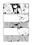  3girls :d aircraft_carrier_oni akagi_(kantai_collection) capera check_translation child comic crying eyebrows_visible_through_hair facial_scar flashback greyscale hakama japanese_clothes kaga_(kantai_collection) kantai_collection monochrome multiple_girls muneate notice_lines one_side_up open_mouth scar scar_on_cheek shinkaisei-kan side_ponytail smile streaming_tears tears translation_request 