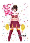  1girl brown_hair cheerleader edogawa_koubou solo translaton_request 