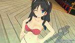  1girl bikini breasts crossover fate/stay_night fate_(series) katsuragi_(senran_kagura) large_breasts senran_kagura smile swimsuit tohsaka_rin tohsaka_rin_(cosplay) 
