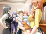  5girls ane_to_boin hanamaru_biwa hanamaru_keisuke hanamaru_lemon hanamaru_mikan hanamaru_momoko hanamaru_ringo multiple_girls sano_toshihide 