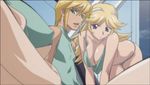  1boy 1girl breasts ellis_valentine female large_breasts long_hair no_bra screencap shinkon_gattai_godannar!! underwear 