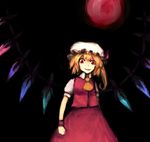  bad_id bad_pixiv_id crystal demon_wings evil_smile flandre_scarlet hat looking_at_viewer masa_(neku) mob_cap puffy_short_sleeves puffy_sleeves red_eyes short_sleeves smile solo touhou wings wrist_cuffs 