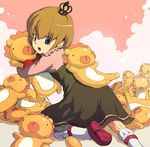  crown dress furutachirikonbu lowres sakutarou scarf solo stuffed_animal stuffed_lion stuffed_toy umineko_no_naku_koro_ni ushiromiya_maria 