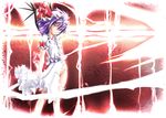  dress hair_over_one_eye red_eyes remilia_scarlet sin-go solo spear_the_gungnir torn_clothes touhou 