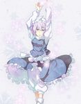  arms_up bad_id bad_pixiv_id hat komura lavender_eyes lavender_hair letty_whiterock short_hair solo touhou 