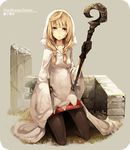  bad_id bad_pixiv_id blonde_hair final_fantasy final_fantasy_tactics hood pantyhose riku_(wana) robe short_hair solo staff white_mage white_mage_(fft) 