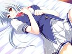  artist_request game_cg kuu_(lyrical_lyric) lyrical_ds lyrical_lyric red_eyes school_uniform silver_hair solo 