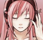  avtechno! bad_id bad_pixiv_id closed_eyes dye_(vocaloid) face hands headphones kior long_hair megurine_luka nail_art nail_polish pink_hair solo upper_body vocaloid 