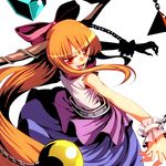  chain horns ibuki_suika kumadano orange_hair red_eyes solo touhou 