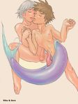  2boys male_focus merman multiple_boys penis riku simple_background sora_(kingdom_hearts) testicles yaoi 