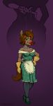 apron breasts cleavage clothed clothing dress equine female footwear high_heels horse housewife hypnosis legwear mammal mind_control pantyhose pony puppet rubber_gloves shoes strings sutibaru 
