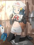  blue_eyes blue_hair hainchu hikari_(pokemon) navel nintendo piplup pokemon team_rocket_(cosplay) 