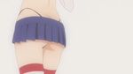  1girl animated animated_gif anime_coloring artist_request ass ass_shake blonde_hair butt_crack kantai_collection navel rensouhou-chan serafuku shimakaze_(kantai_collection) simple_background skirt source_request thighhighs thong 