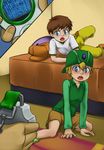  3boys bed blonde_hair blue_eyes digimon digimon_adventure digimon_frontier digimon_tamers digivice hat himi_tomoki li_jenrya mind_control multiple_boys shota tagme takaishi_takeru wangdangle 