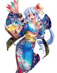  artist_request blue_hair braid character_request isuka_(mahou_shoujo_isuka) japanese_clothes kimono lilith-soft looking_at_viewer mahou_shoujo_isuka sasayuki smile solo taimanin_asagi taimanin_asagi_battle_arena 