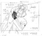  1boy anime_opening concept_art kudou_yoji monochrome solo watch weiss_kreuz weiss_kreuz_gluhen 