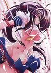  1girl ikkitousen kan&#039;u_unchou kan'u_unchou no_bra push!_(pushmylove) skirt solo spear stomach torn_clothes 