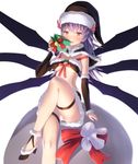  areolae breasts christmas female hat homura_yuni legs lilith-soft long_hair minasaki_(taimanin_asagi) panties present purple_hair santa_hat solo taimanin_asagi taimanin_asagi_battle_arena underwear 