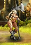  1girl amazon_(dragon&#039;s_crown) amazon_(dragon's_crown) animated animated_gif armlet armor axe bikini_armor breasts circlet dragon&#039;s_crown dragon's_crown fit gloves muscle slim_waist standing tattoo thick_thighs weapon wide_hips 