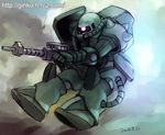  2008 ginko_(silver_fox) gun gundam mecha mobile_suit_gundam weapon zaku zaku_ii 