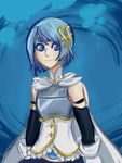  1girl armor blue_eyes blue_hair bubbles cape gloves hair_ornament magical_girl mahou_shoujo_madoka_magica miki_sayaka short_hair solo vividgrim 