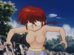  1girl animated animated_gif bouncing_breasts braid breasts female genderswap large_breasts nipples ranma-chan ranma_1/2 red_hair saotome_ranma single_braid solo topless 