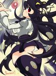  1girl ass black_hair breasts filia_(skullgirls) long_hair mishiro_shinza red_eyes samson_(skullgirls) skirt skullgirls thighhighs 