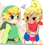  1boy 1girl dark_skin nintendo tetra the_legend_of_zelda the_legend_of_zelda:_the_wind_waker toon_link wind_waker 