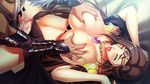  1boy 1girl breast_grab breasts censored cum cum_in_pussy game_cg grabbing hetero huge_breasts kyonyuu_fantasy kyonyuu_fantasy_3 missionary sex solo_focus vaginal waffle 