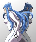  1girl blue_hair bodysuit dusk genderswap kingdom_hearts saix scar yellow_eyes 