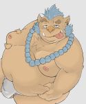  2019 anthro balls belly brown_fur bulge clothing dat fundoshi fur gouryou humanoid_hands japanese_clothing male mammal mohawk moobs navel nipples overweight overweight_male simple_backgrounf solo suid suina sus_(pig) tokyo_afterschool_summoners tongue tongue_out tusks underwear video_games wild_boar くろっきー 
