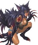  animal_ears breasts claws cleavage female kanon_(taimanin_asagi) large_breasts lilith-soft monster_girl nobushito_kuro taimanin_asagi taimanin_asagi_battle_arena tattoo 