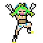  1girl female green_hair hacka_doll hacka_doll_4 pixel pixel_art solo white_background 