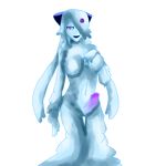  1girl blue_hair blue_skin breasts erection erubetie futanari goo_girl mon-musu_quest! monster_girl nude penis slime solo 
