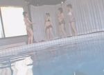  4girls animated animated_gif asian ass bare_shoulders barefoot bikini breasts dancing female huge_ass legs multiple_girls photo pool skirt swimsuit yoko/kaede 