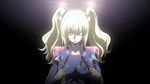  1girl animated animated_gif blonde_hair bouncing_breasts breasts code_geass code_geass:_boukoku_no_akito dressing eyes_closed female large_breasts leila_(code_geass) long_hair solo twintails 
