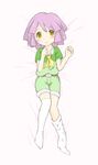  bad_id bad_pixiv_id bed dakimakura full_body lying male_focus onimotsu otoko_no_ko pokemon pokemon_(game) pokemon_hgss purple_hair short_hair shorts socks solo thighhighs tsukushi_(pokemon) yellow_eyes 