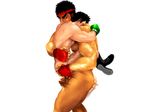  2boys abs anal ass bara black_hair little_mac male_focus multiple_boys muscle nintendo nude pecs penis punch-out!! ryuu_(street_fighter) saliva short_hair size_difference steam street_fighter sweat tagme testicles yaoi 