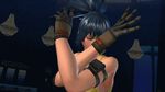  1boy 1girl 3d animated animated_gif attack blue_eyes blue_hair breasts female fire gloves king_of_fighters kusanagi_kyo large_breasts leona_heidern midriff pants ponytail tank_top the_king_of_fighters the_king_of_fighters_xiv v 