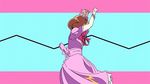  1girl animated animated_gif brown_hair solo spinning transformation 