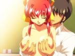  13cm animated animated_gif breast_grab breasts devote_2 grabbing large_breasts red_hair ribbon 