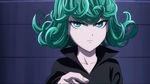  1boy 1girl animated animated_gif green_hair one-punch_man psychic saitama_(one-punch_man) standing tatsumaki 