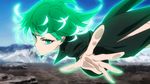  1girl animated animated_gif black_dress dress flying green_eyes green_hair high_heels one-punch_man psychic solo standing tatsumaki 