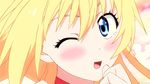  1girl animated animated_gif blonde_hair choker heart kirisaki_chitoge nisekoi 