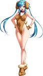  1girl animal_ears bare_legs bishop_(company) blue_hair breasts cosplay fake_tail female kagami_hirotaka legs leotard long_hair looking_at_viewer mesu_kyoushi_4 nipples partially_visible_vulva pink_eyes solo takamine_miyu twintails 